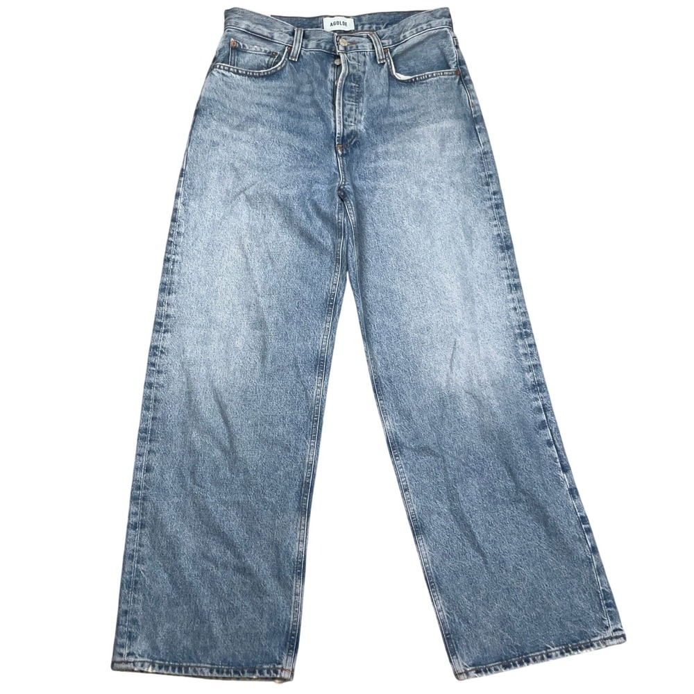 AGOLDE  Baggy Jeans Women 26 Blue Low Slung Wide Leg A9079-1535 Streetwear Y2K